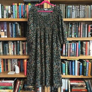 Croft & Barrow® ¾ Sleeve Smocked Midi Dress 1x floral